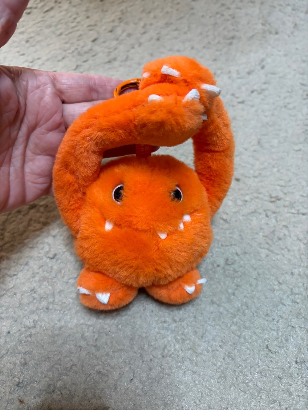 POPMART Plush Orange Bag charm Keychain - Soft Fuzzy Clip-On